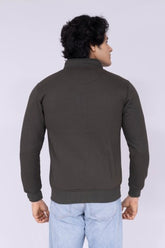 Olive jacket with Navy Blue and White patch details